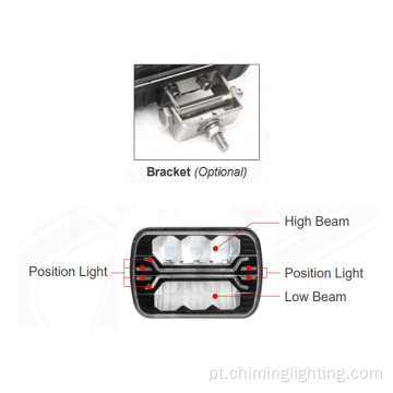 7 polegadas 12-24V alta posição de posição de feixe de luz led luz cabeça